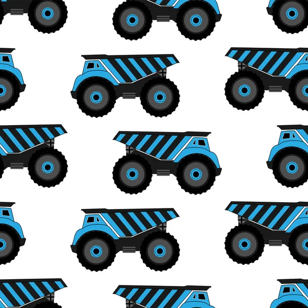 Children Print Blue Construction Car — Stock Vector