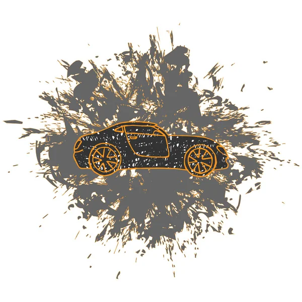 Sports Car Blot Grunge Texture Vector Illustration — Stock Vector