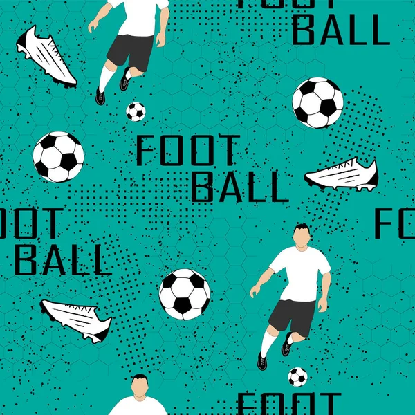 Football Grunge Muster Für Jungen Fußballer Uniform Text Ball Und — Stockvektor