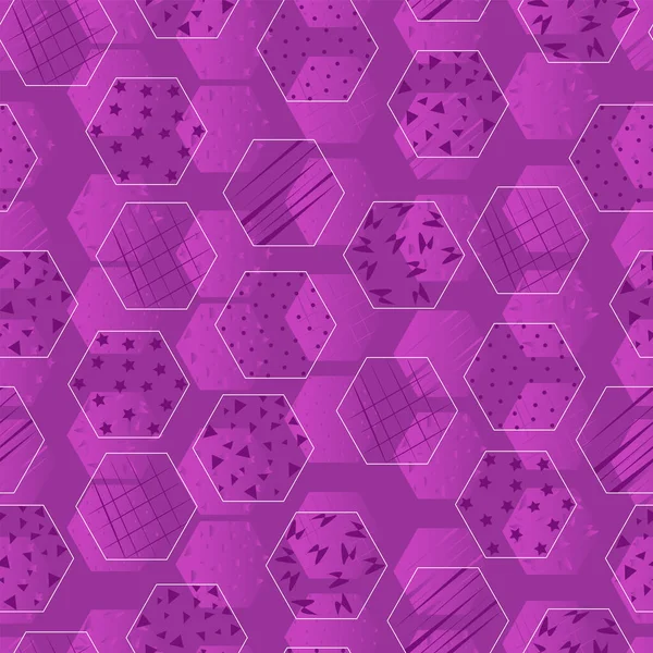 Hexagones Patrón Sin Costura Abstracto Con Elementos Geométricos Hexágono Puntos — Archivo Imágenes Vectoriales