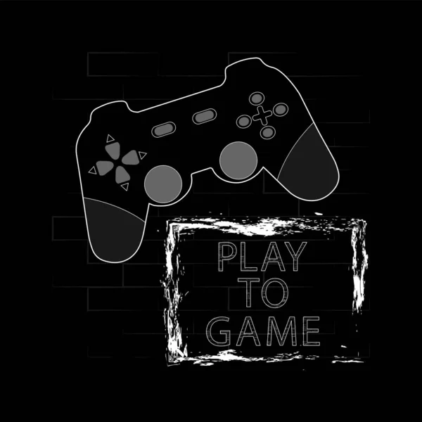 Juego Joystick Fondo Ladrillos Juego Texto Para Juego Ilustración Vectorial — Archivo Imágenes Vectoriales