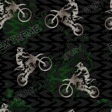 Motokros oynayan çocuklar için kusursuz bir spor modeli. Motosikletli bir adamın soyut geçmişi.