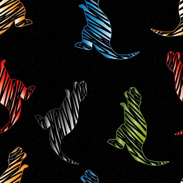 Patrón Sin Costura Abstracto Con Dinosaurio Multicolor Degradado Textura Grunge — Vector de stock