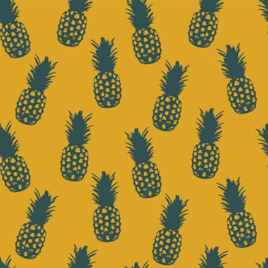 Tekstil için ananas içeren soyut ve pürüzsüz desen.