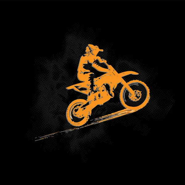 Abstrakt Grunge Vektor Med Orange Motocross Vita Prickar — Stock vektor