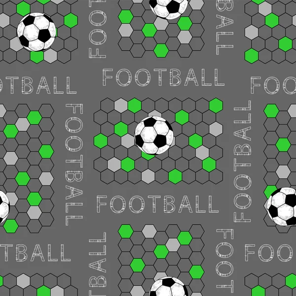 Football Grunge Nahtloses Muster Für Textilien — Stockvektor