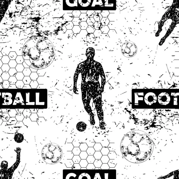 Fußballer Grunzen Fußballer Torwart Text Und Geometrische Elemente — Stockvektor