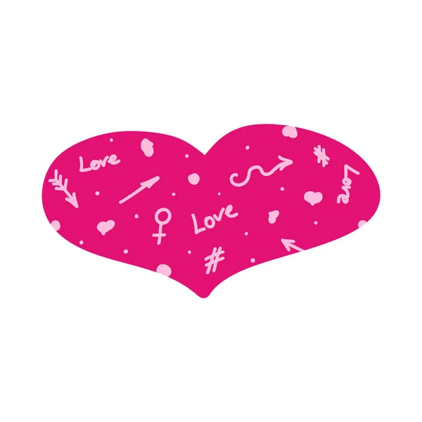 Drawn heart shape. St. Valentines Day. Isolated heart, icon. — Stockfoto