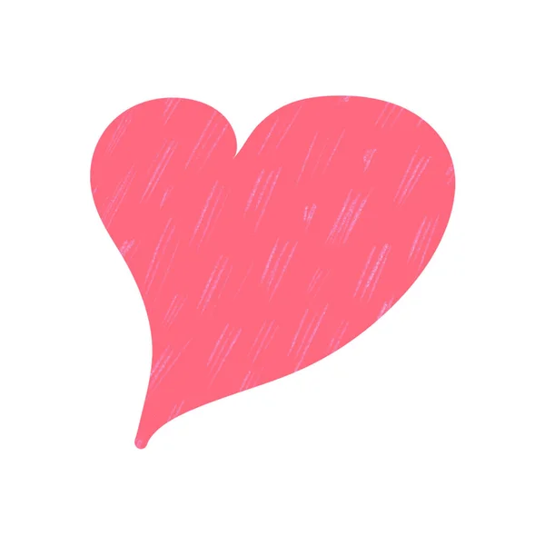 Heart. Drawn heart shape. St. Valentines Day. Isolated heart, icon. — Stockfoto