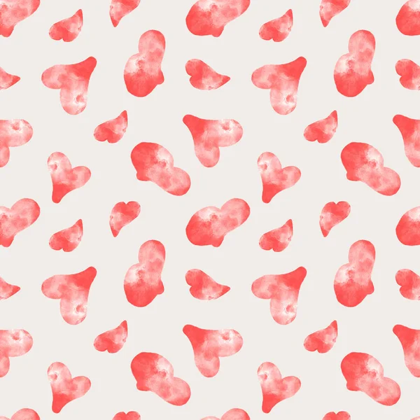 Aquarelle Motif Coeur Modèle Sans Couture Pour Saint Valentin Conception — Photo