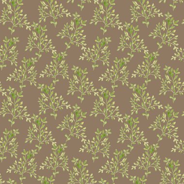 Çiçeksiz desen. Ağaç dalları ile suluboya deseni.