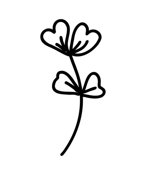 ベクトル ブランチ アイコン 木の枝 ツリーブランチの輪郭アイコン クリップアート ドードルスタイル 手描き 葉のある植物の花飾り枝 — ストックベクタ