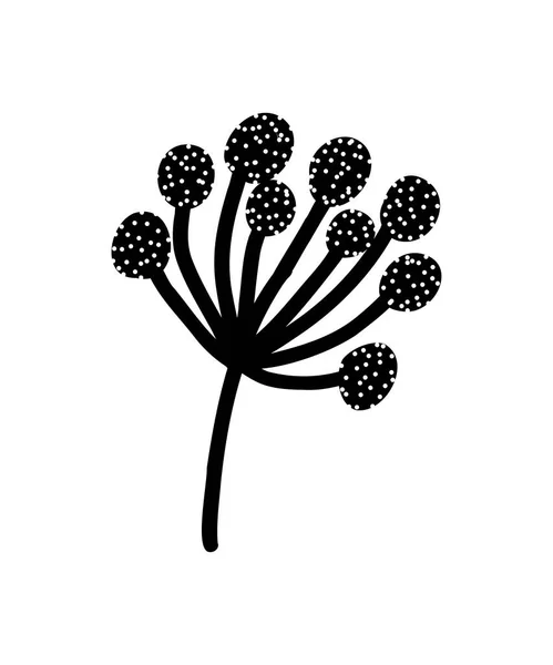 Ikona Kwiatów Mniszka Lekarskiego Modna Sylwetka Wektor Ilustracja Kwiat Dla — Wektor stockowy