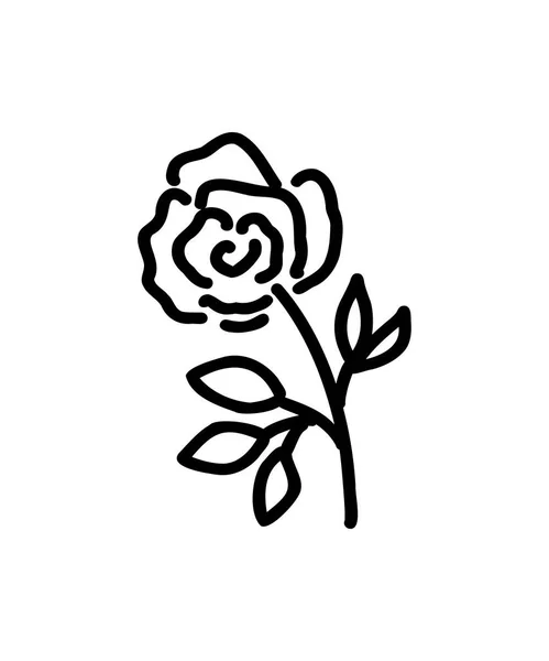 Icône Fleur Rose Illustration Vectorielle Contour Tendance Fleurs Pour Sites — Image vectorielle