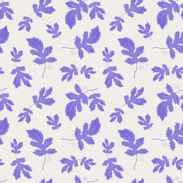 Floral Background Seamless Pattern Purple Grape Leaves Grape Leaves Leaf — Stock Fotó