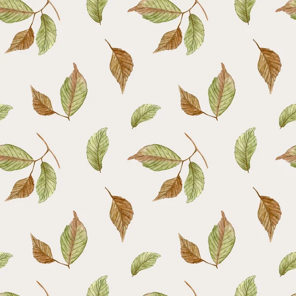 Autumn Watercolor Pattern Falling Leaves Design Cover Textile Stationery — Stock Fotó
