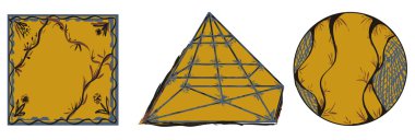 süs geometrik şekiller daire kare piramit