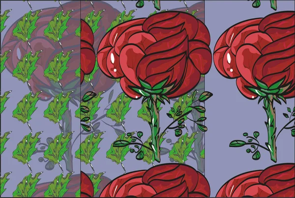 Patrón floral repetir brote de flores en un tallo de rosas . — Vector de stock