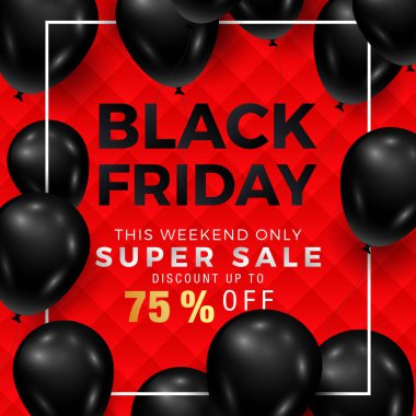 Soyut Kara Cuma satışı afişi. Şablon tasarımı, liste sayfası ve broşür, kapak ve baskı broşürü, boş kitap ve poster. Vektör illüstrasyonu