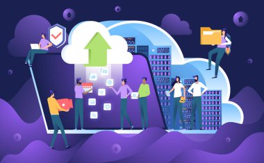 Bulut hesaplama servisi, birlikte çalışan bir grup insan.