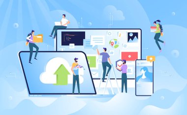 Bulut hesaplama servisi, birlikte çalışan bir grup insan.