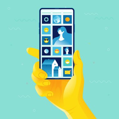 Eller akıllı telefonu tutuyor.