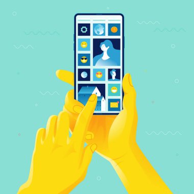 Eller akıllı telefonu tutuyor.