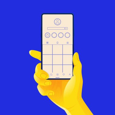 el ile boş perde smartphone tutarak