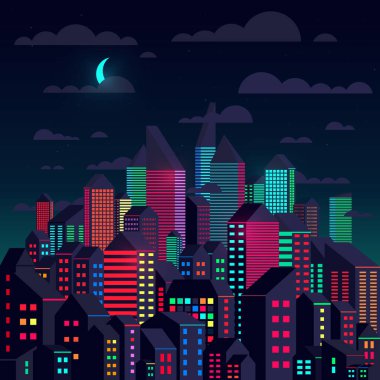 Geceleri renkli şehir