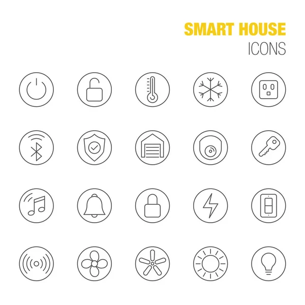Conjunto simple de Smart House — Vector de stock