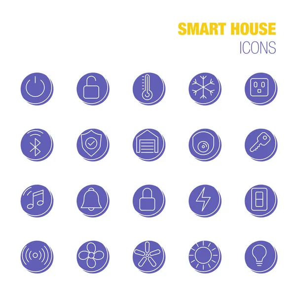 Conjunto simple de Smart House — Vector de stock