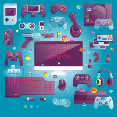 video oyunu Icons set