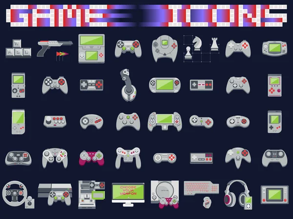 Jeu vidéo icônes ensemble . — Image vectorielle