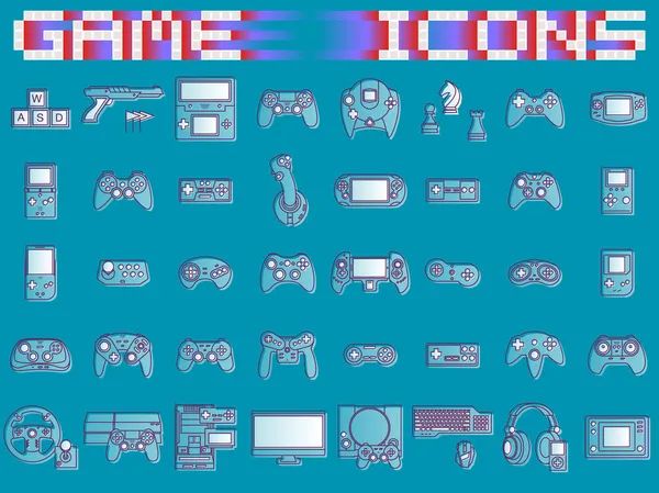 Conjunto de iconos de videojuego . — Vector de stock