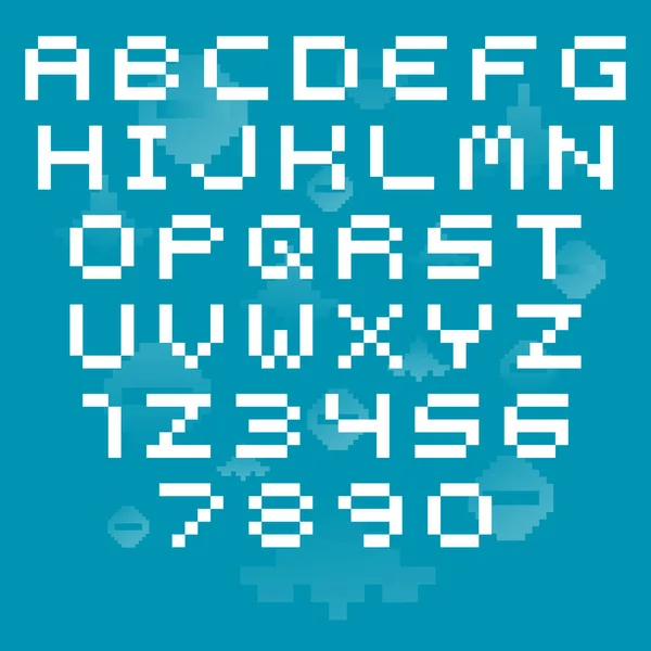 Video game pixel lettertype — Stockvector