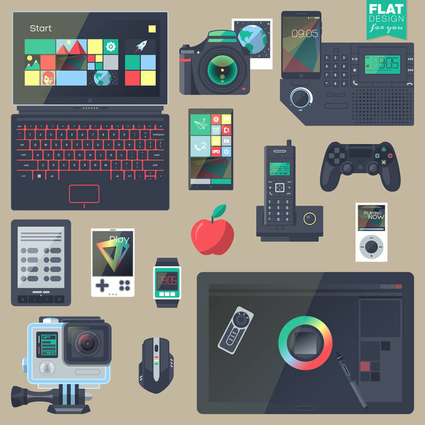 flat design gadgets