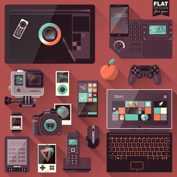 flat design gadgets
