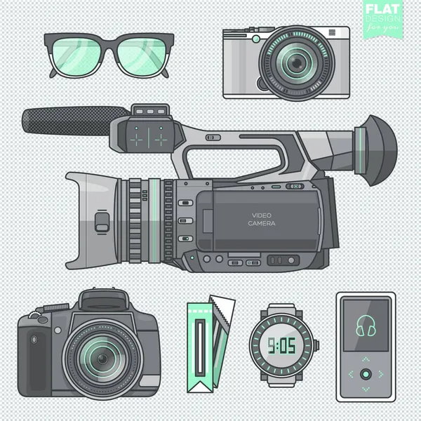 Set of flat design gadgets — Stock Vector