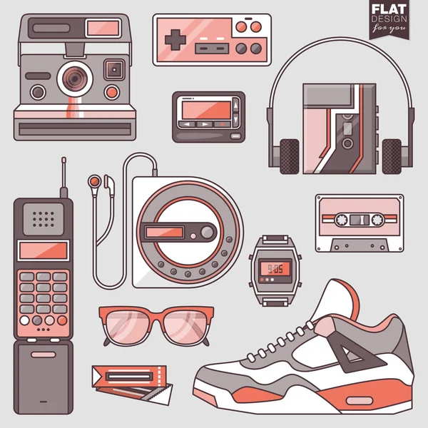 Retro vintage gadgets — Stockvector