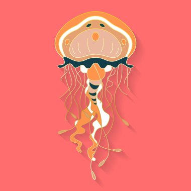 Soyut grafik balık ve deniz yaşamı logosu