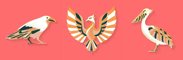 Streszczenie graficznego logo ptaka — Wektor stockowy