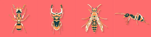 Logotipo abstracto de insectos gráficos — Vector de stock