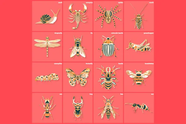 Logotipo abstracto de insectos gráficos — Vector de stock