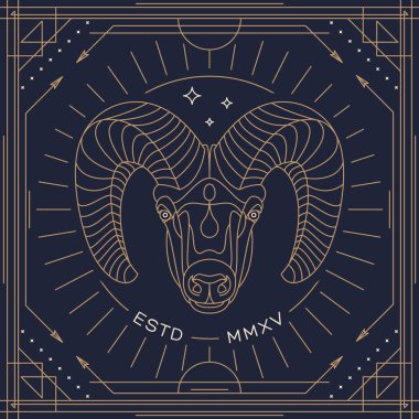 Klasik ince çizgi hayvan etiketi