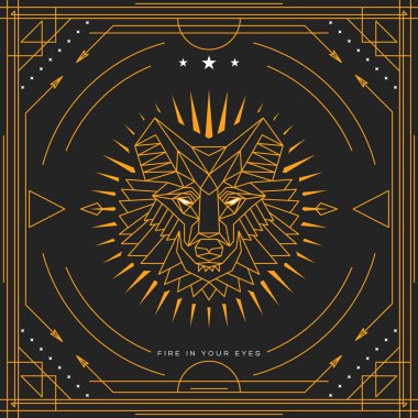 Klasik ince çizgi hayvan etiketi