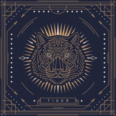 Klasik ince çizgi hayvan etiketi