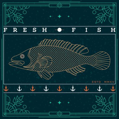 Klasik ince balık etiketi