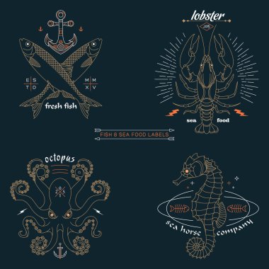 balık etiketleri ve rozetleri