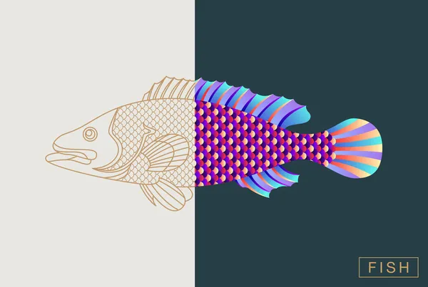 Illustrazione astratta dei pesci — Vettoriale Stock
