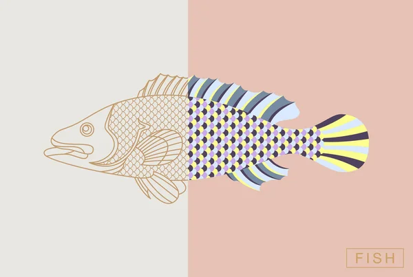 Illustrazione astratta dei pesci — Vettoriale Stock